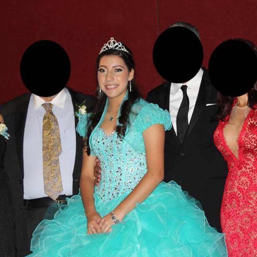 Madeline Gardner Blue Quinceanera Dress, Size 8 (Bolero & Petticoat included)